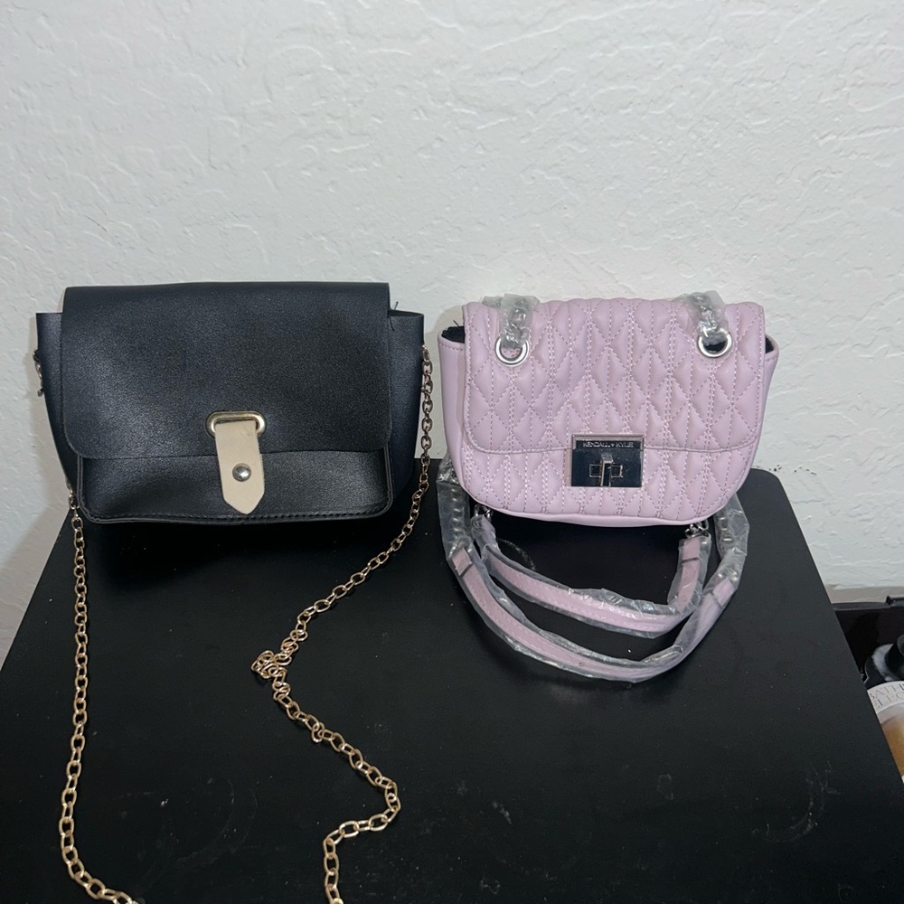 Elegant Black and Pink Quilted Women's Bags